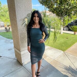 Windsor Teal Long Sleeve Dress